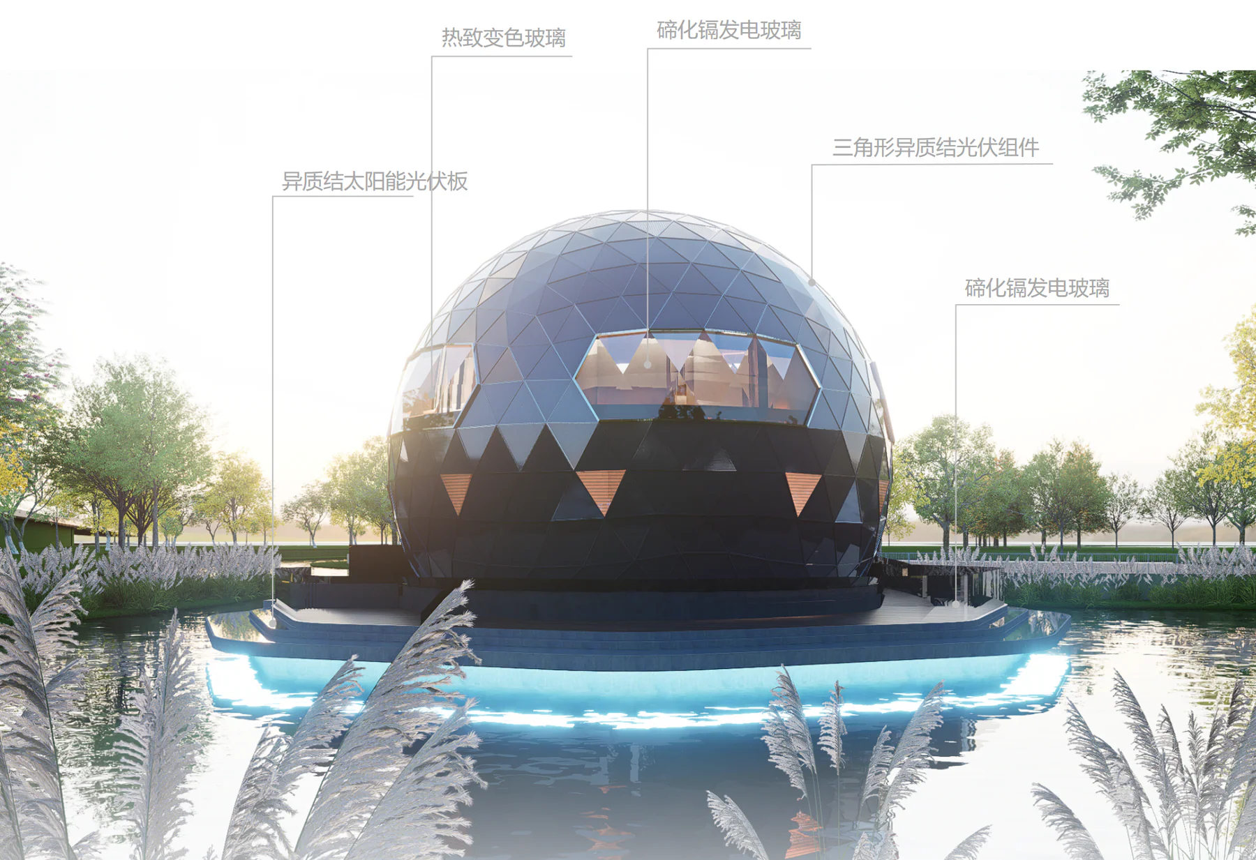 光伏发电玻璃分布效果图
